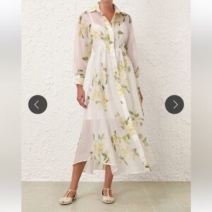 Zimmermann Sheer White Floral Dress